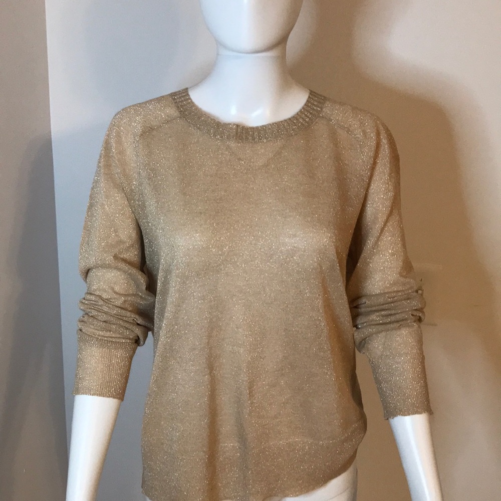 JCrew gold shimmer lightweight sweater